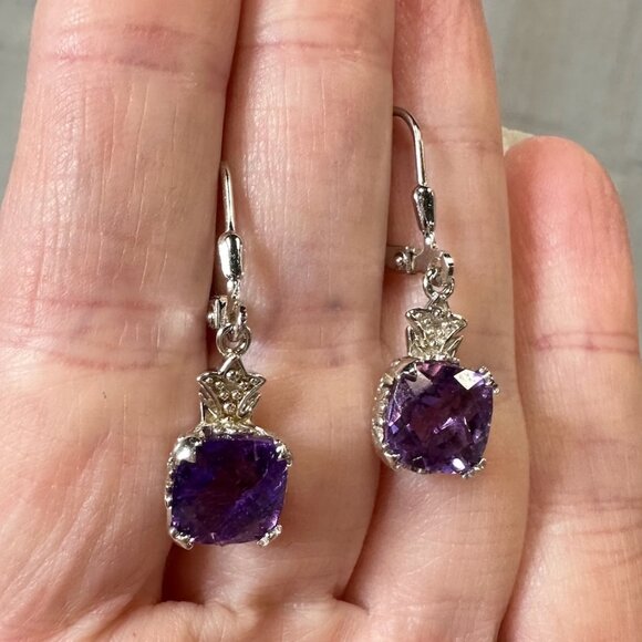BBJ Deep Amethyst Sterling Silver Earrings - Picture 3 of 15